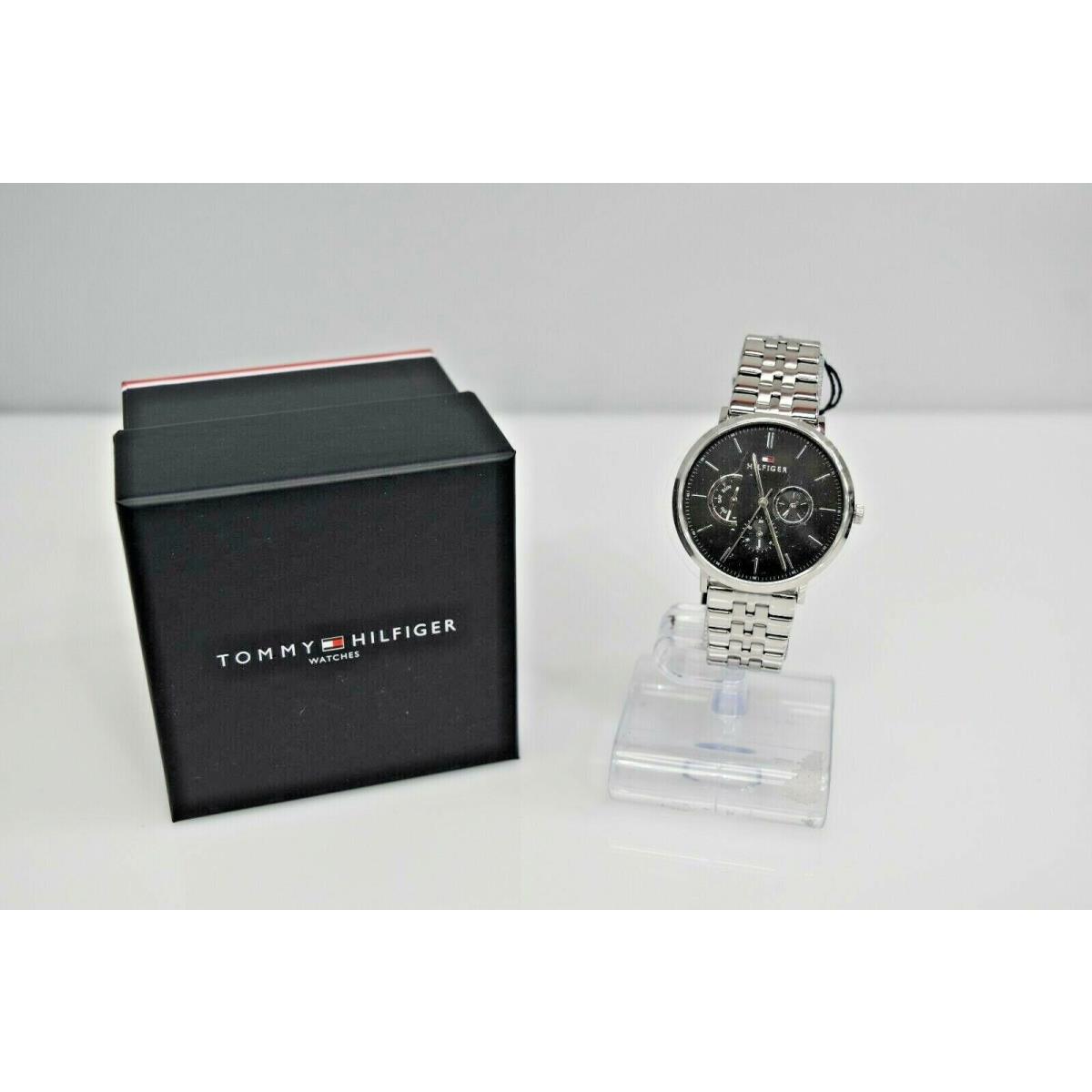 Tommy Hilfiger Silver Stainless Steel Black Dial 1710373 Watch