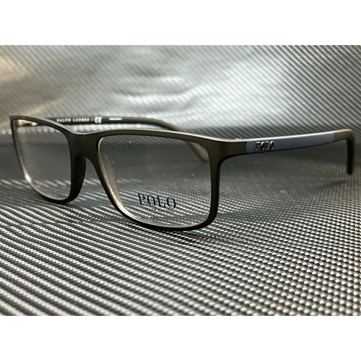 Ralph Lauren Polo PH2126 5505 Matte Black Rectangle Men`s 55 mm Eyeglasses