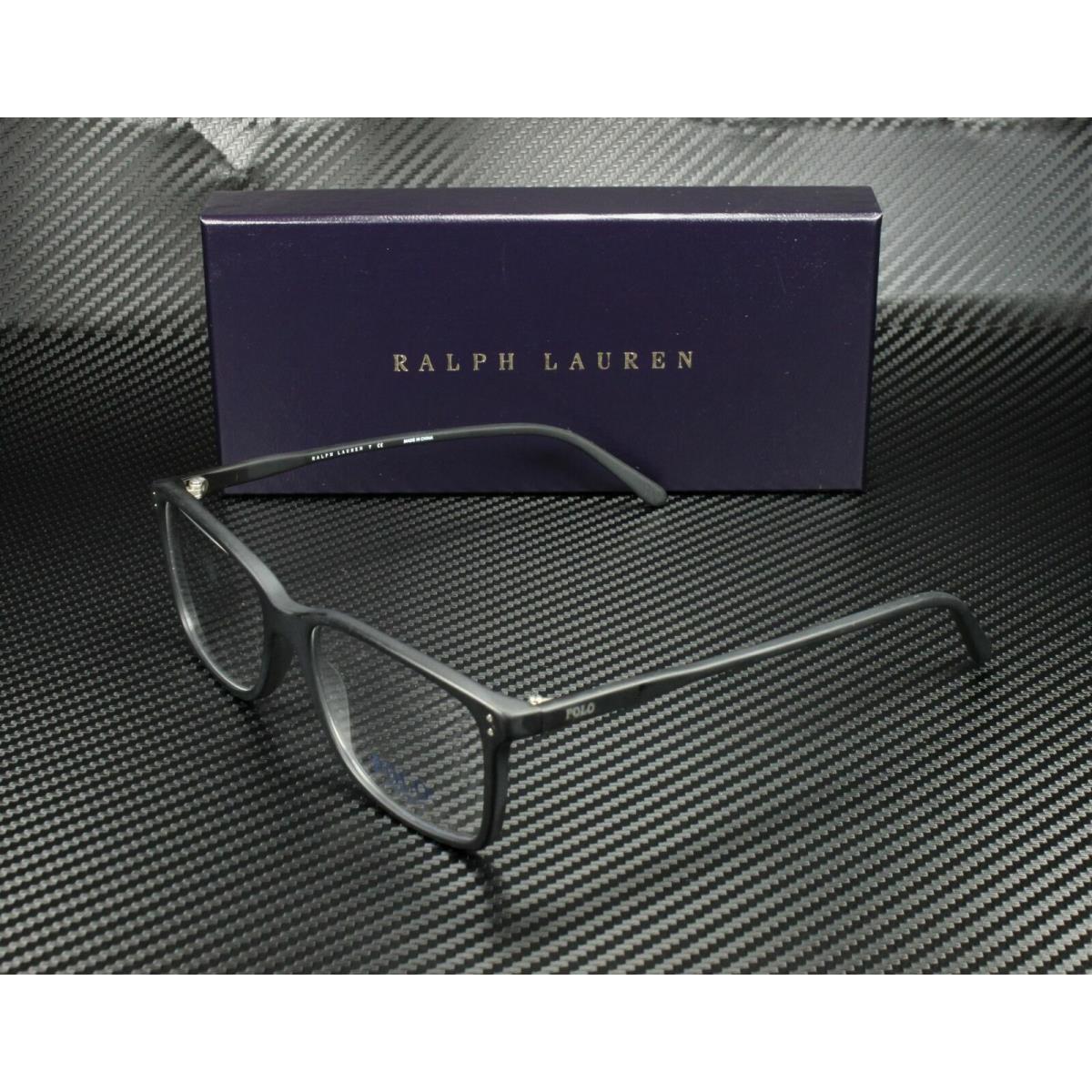 Ralph Lauren Polo PH2155 5284 Matte Black Rectangle Square Men`s 54 mm Eyeglasse