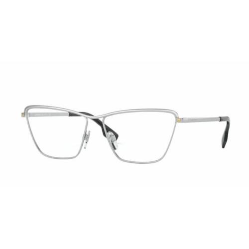 Burberry BE1343 1303 Silver Rectangle Women`s Eyeglasses 57 mm