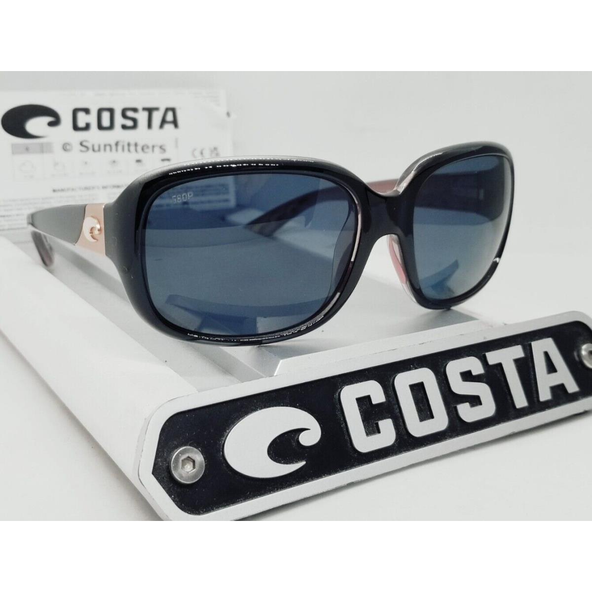 Costa Del Mar Black-hibiscus/gray Gannet Polarized 580P Sunglasses