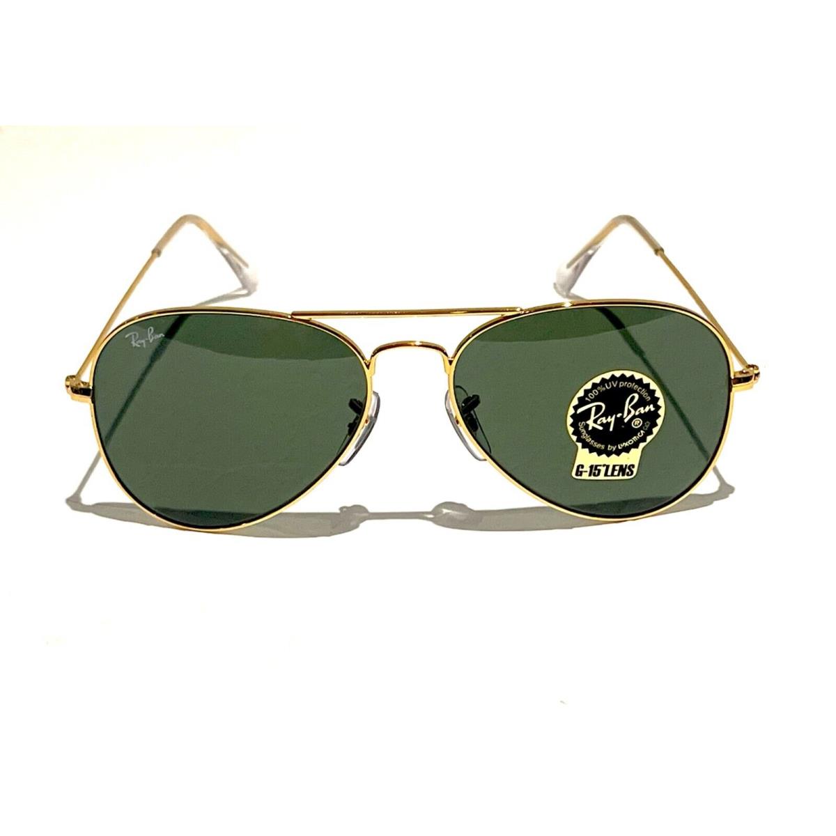 Ray-ban Aviator RB3025 W3234 Classic Green G-15 Lens with Gold Frame 55mm - Frame: Gold, Lens: Green