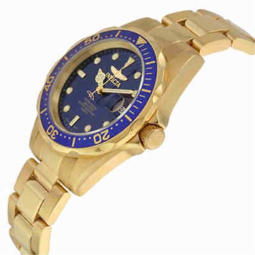 Invicta watch Pro Diver - Dial: Blue, Band: Gold