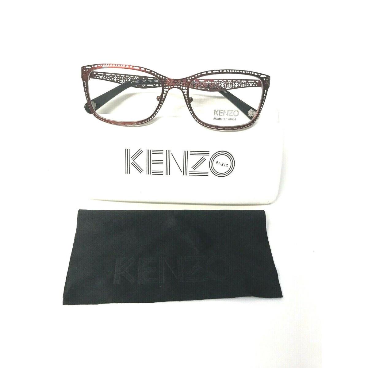 Kenzo Eyeglasses Frames KZ 2233 C02 Red France