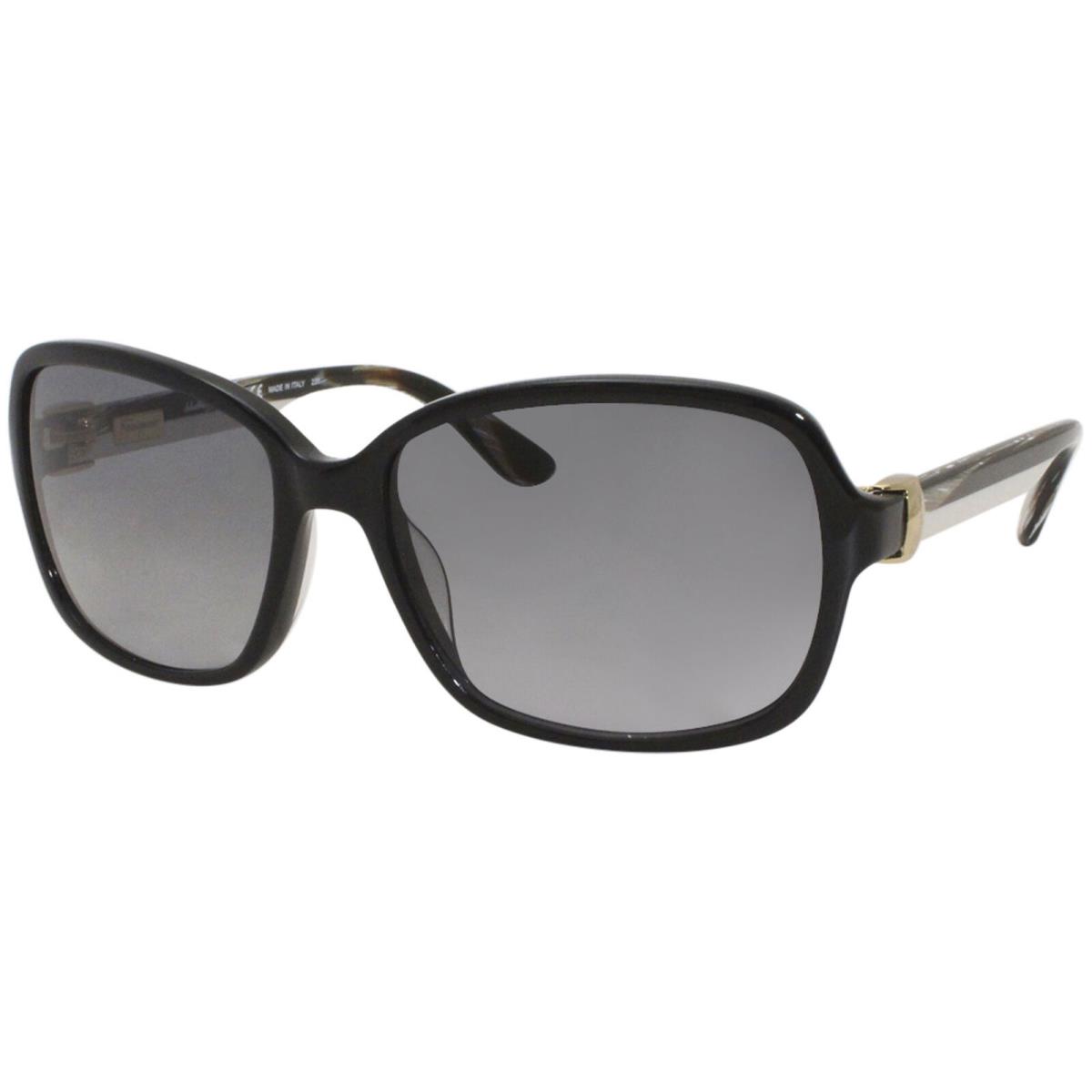 Salvatore Ferragamo SF606S 001 Sunglasses Black-black Horn/grey Gradient Lenses