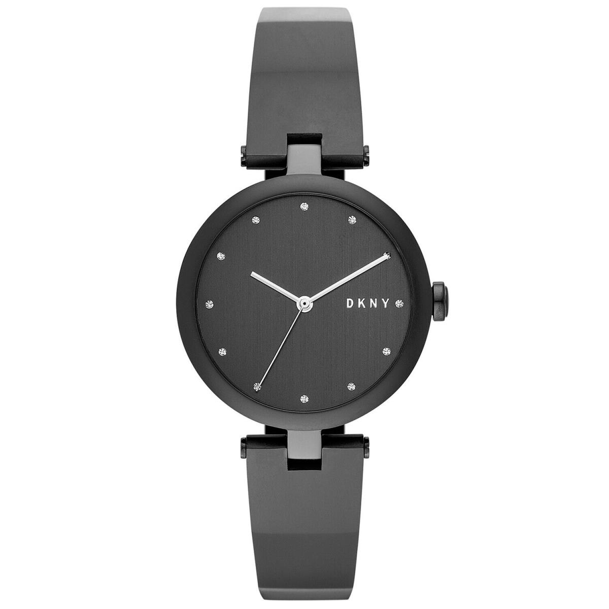 Dkny Women s Eastside Black Stainless Steel Bangle Bracelet Watch 34mm - Black