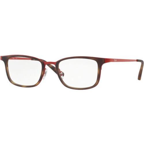 Carrera Ray-ban Optical Men`s Tortoise/red Square Eyeglass Frame - RX6373M 2959 52