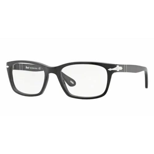Persol PO3012V 900 Matte Black Square Rectangle Men`s 52mm Eyeglasses