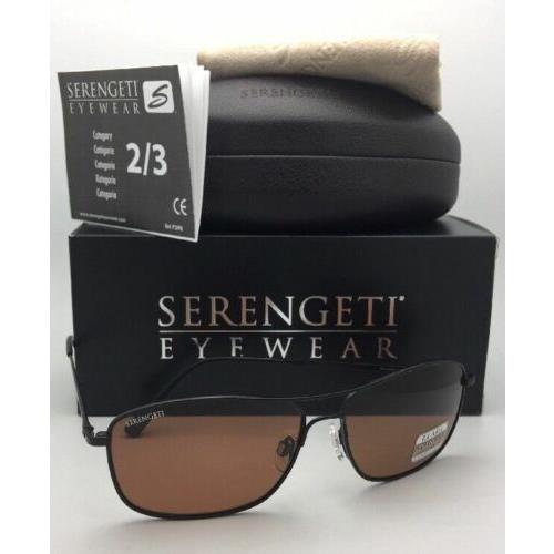Serengeti Photochromic Polarized Sunglasses Corleone 8416 Black Aviator W/driver