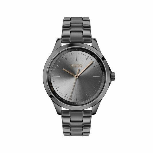 Boss #fearless 1540042 Womens Fearless Grey Plated Stainless Steel Watch - Dial: Gray, Band: Gray