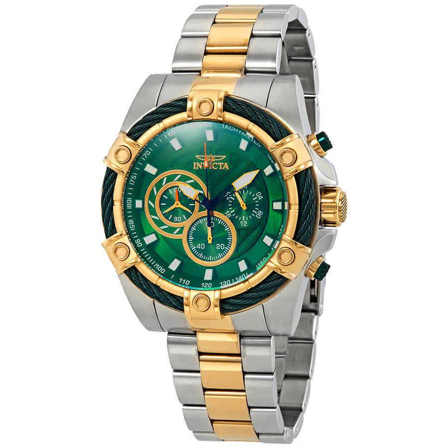 Invicta Bolt Chronograph Green Dial Two-tone Men`s Watch 25519