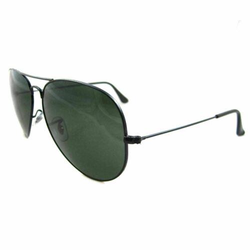 Ray Ban Aviator Polished Black Green Classic G-15 62mm Sunglasses RB3026L282162 - Frame: Black, Lens: Green