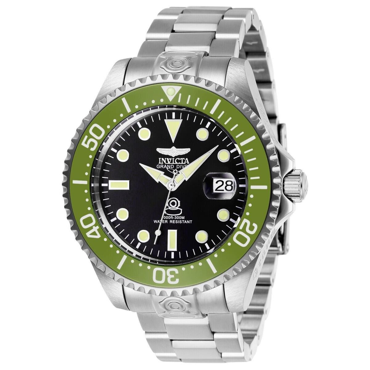 Invicta Grand Diver Black/green Dial Mechanical/automatic Men`s Watch - 27612