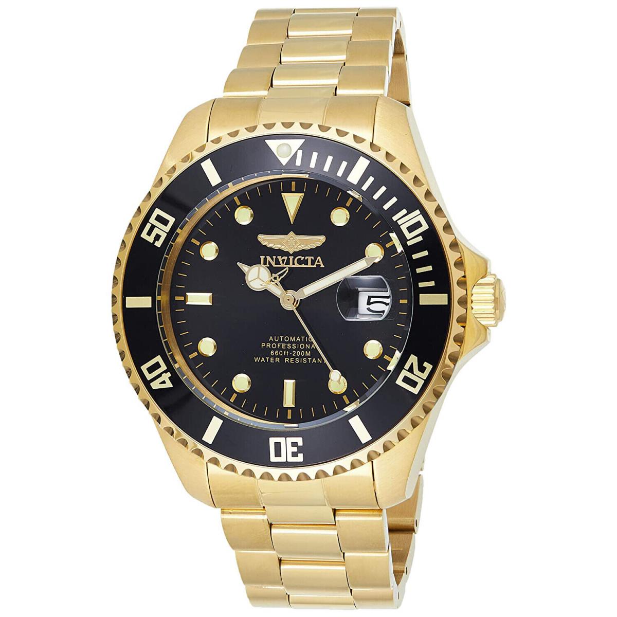 Invicta 28948 Pro Diver Black Dial Gold Tone Stainless Automatic Men`s Watch