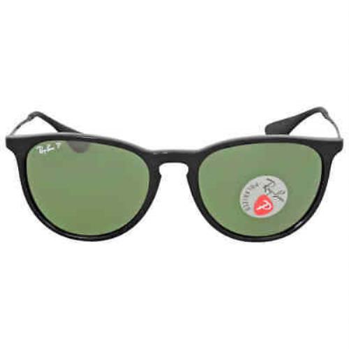 Ray Ban Erika Classic Polarized Green Classic G-15 Phantos Ladies Sunglasses - Frame: Black, Lens: Green