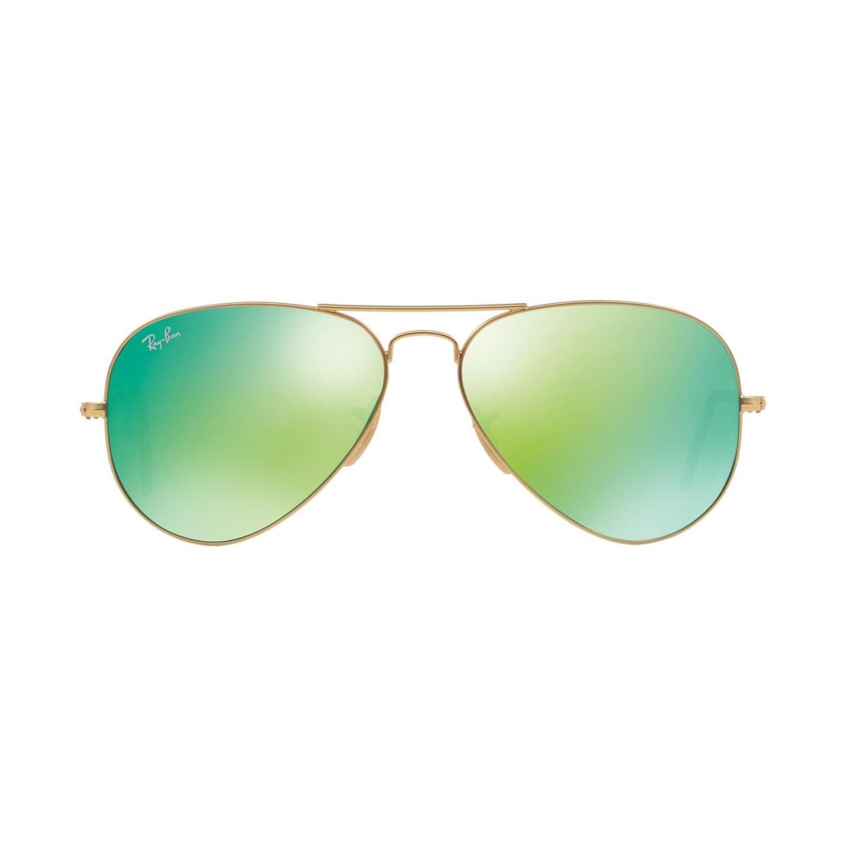 Ray Ban Fashion Aviator Sunglasses RB3025 112/19 Matte Gold Green Flash Lens