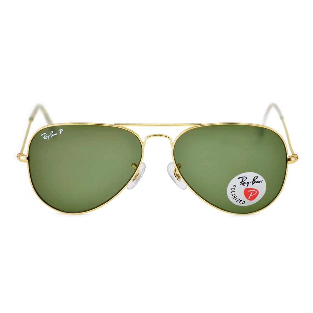 Ray-ban Sunglasses RB3025 Aviator Classic Gold Frame Polarized Green Lens 58mm