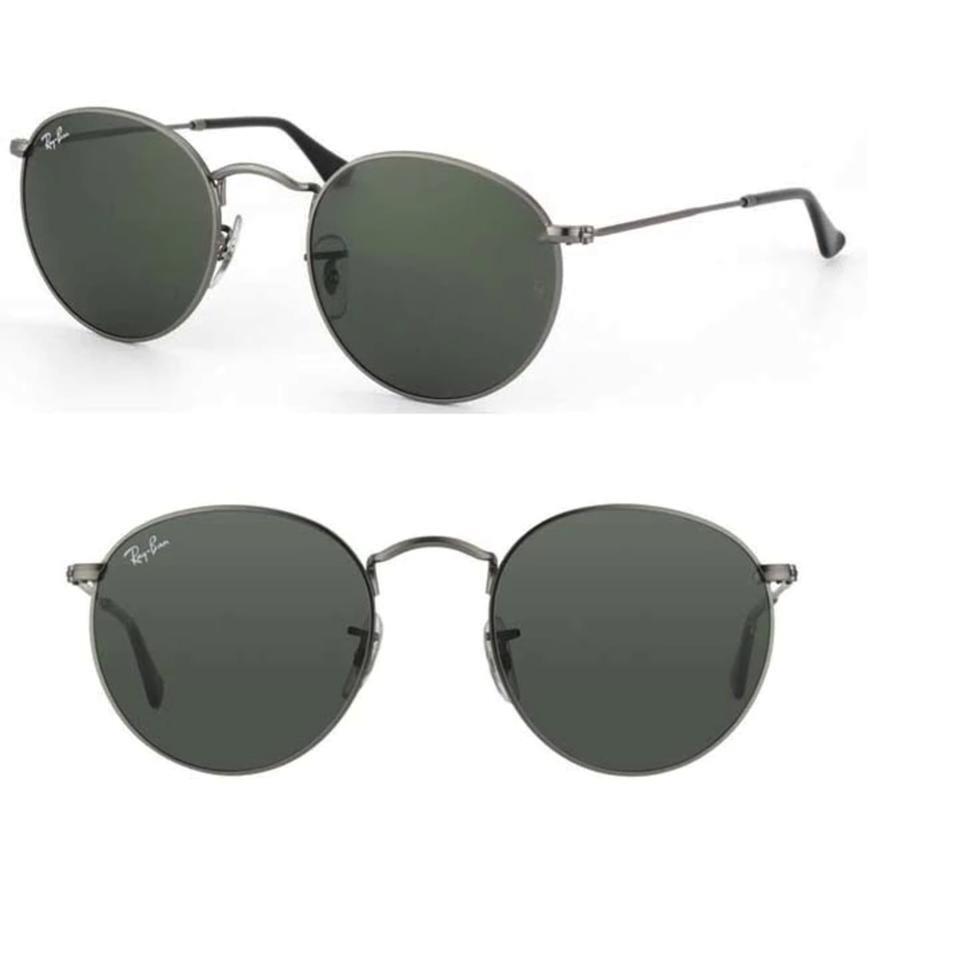 Ray Ban Sunglasses Round Metal RB 3447 029 Gunmetal w/G-15 Green 50mm