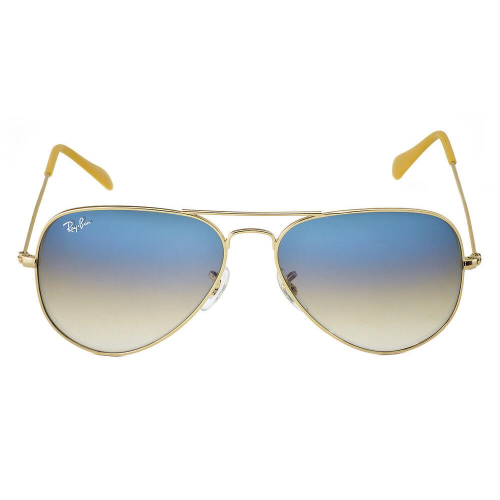 Ray-ban Sunglasses RB3025 Aviator Gradient Gold Frame Light Blue Lenses 58mm - Frame: Gold, Lens: Blue