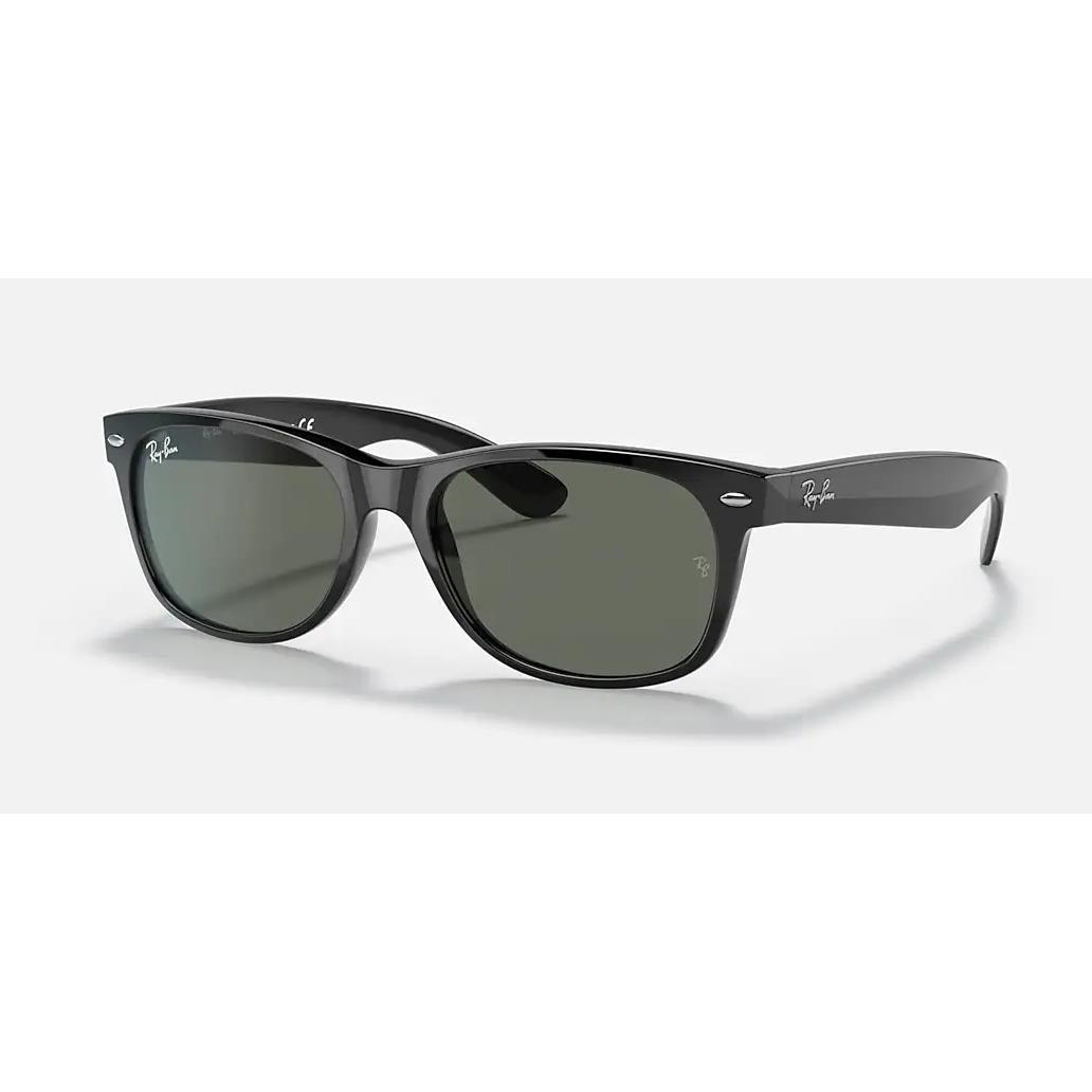 Ray Ban Wayfarer Classic Green Mirror Black Unisex Sunglasses RB2132-901-52 - Frame: Black, Lens: Green