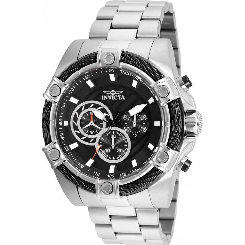 Mens Invicta 25512 53mm Bolt Chronograph Stainless Steel Bracelet Watch - 