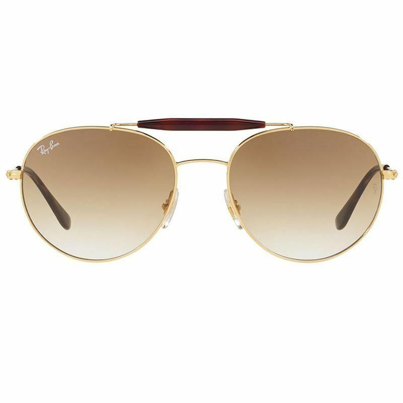 Ray-ban Double Bridge Sunglasses Gold W/brown Gradient Lens Unisex