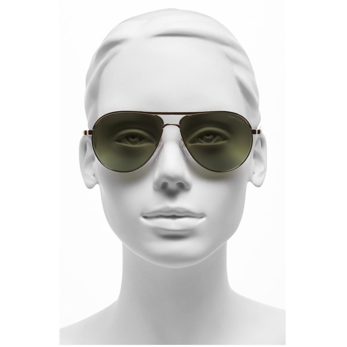 Tom Ford FT0144 Marko Aviator Men Women Shades Sunglasses Fashion 28P = Shiny Rose Gold - Gradient Green