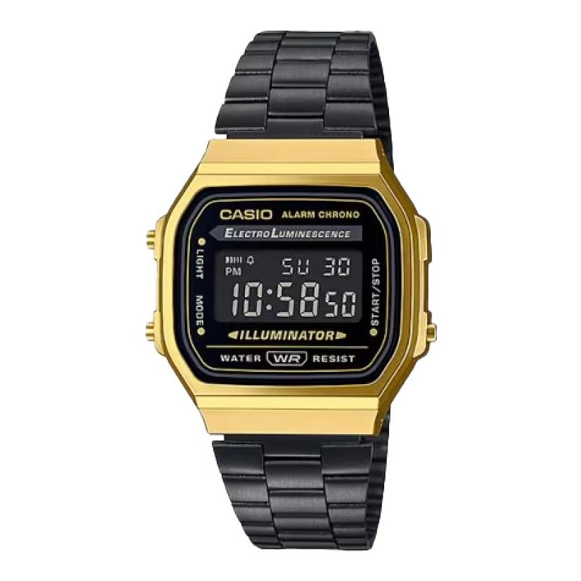 Casio Vintage A168WEGB Digital Metal Gold/black Watch A168WEGB-1B