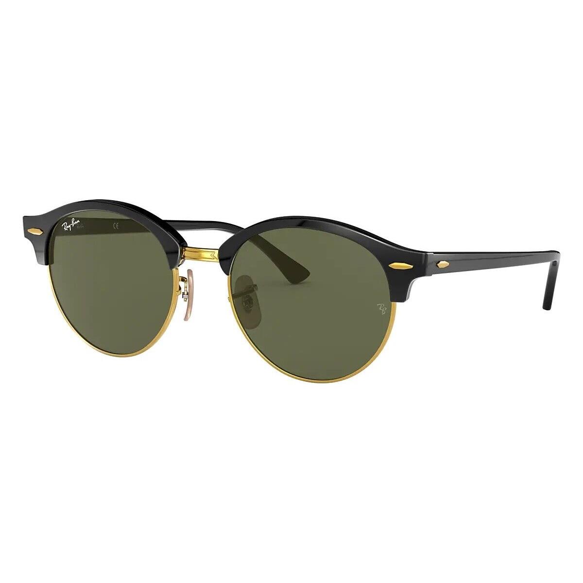 Ray-ban RB4246 901 Black Round Green Classic G-15 Non-polarized 51mm Sunglasses - Frame: Black, Lens: Green Classic G-15