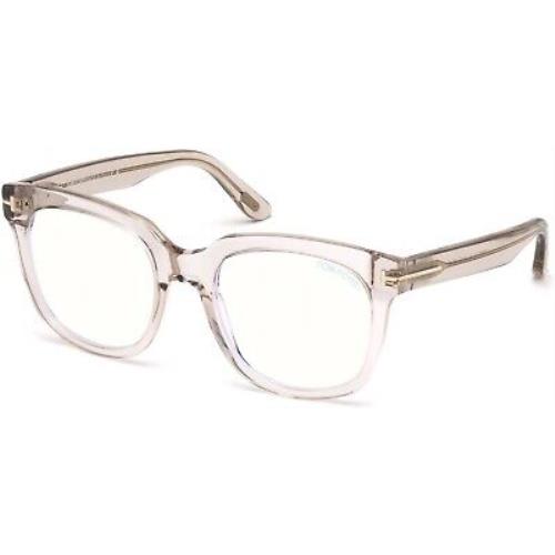 Tom Ford TF 5537 FT5537 -B Shiny Transparent Light Pink Blue 072 Eyeglasses
