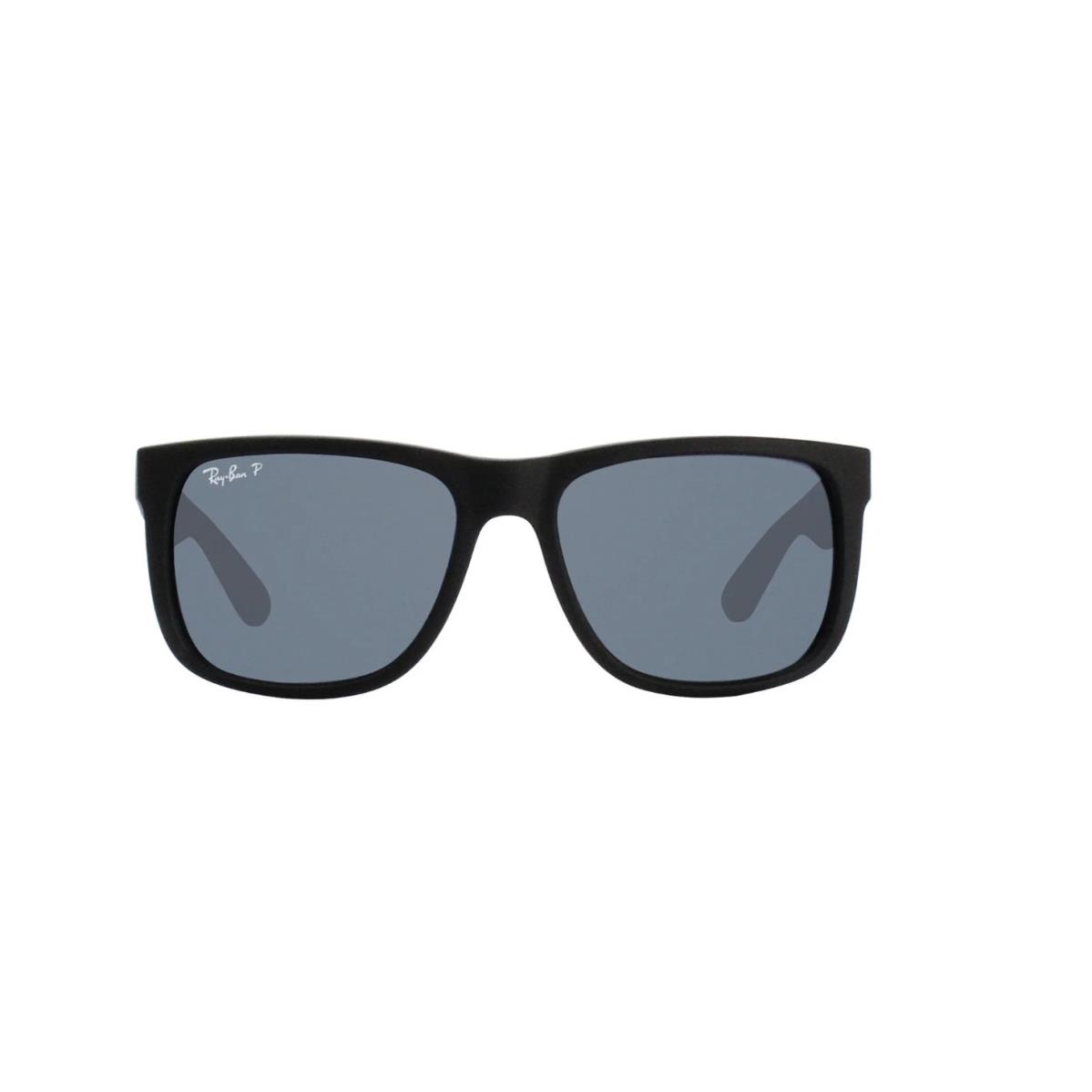 Ray-ban Justin Black Rubber/dark Blue Polarized 54mm Sunglasses RB4165 622/2V 54 - Frame: Black, Lens: Black