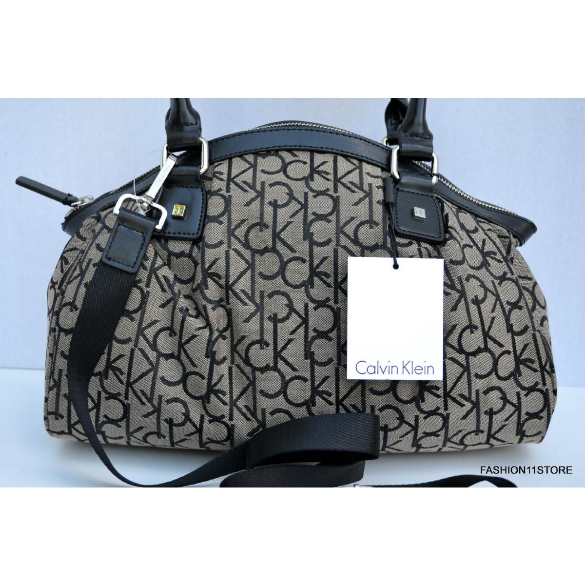 Calvin Klein Satchel Khaki Bag Handbag Sac Bolsa Khaki/Black