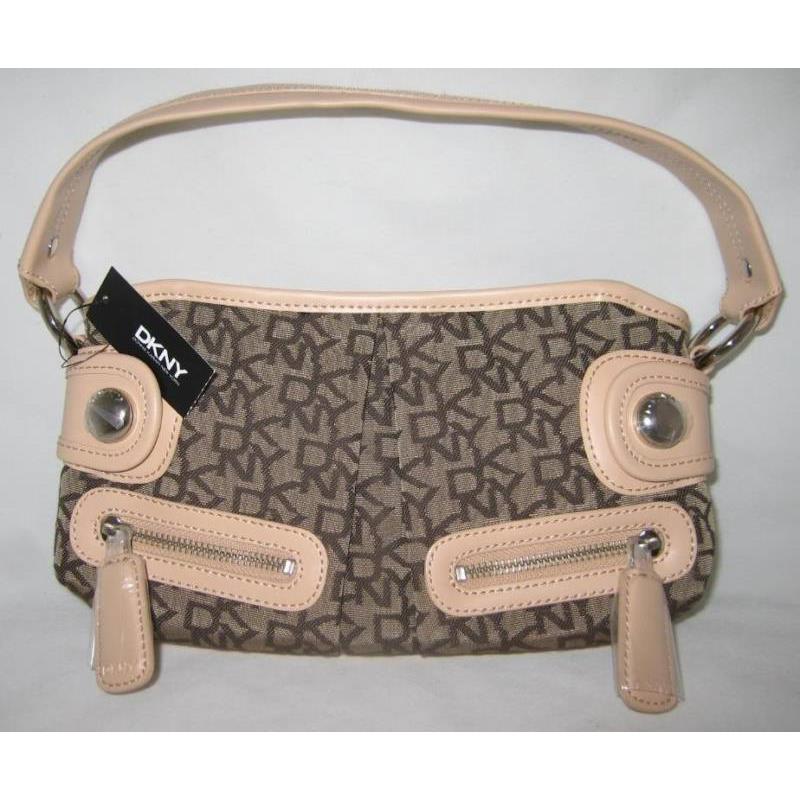 Dkny Town Country Classics Mini Handbag Bag Purse Chino/Natural