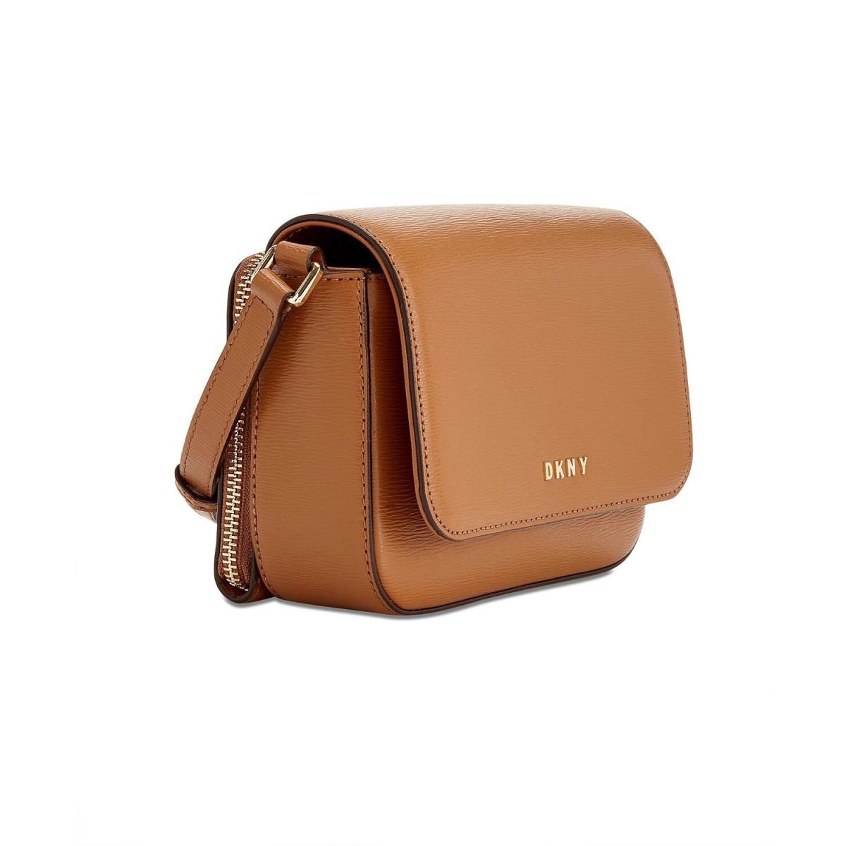 Dkny Women`s Crossbody Bag Paige Flap Crossbody Leather Bag Camel