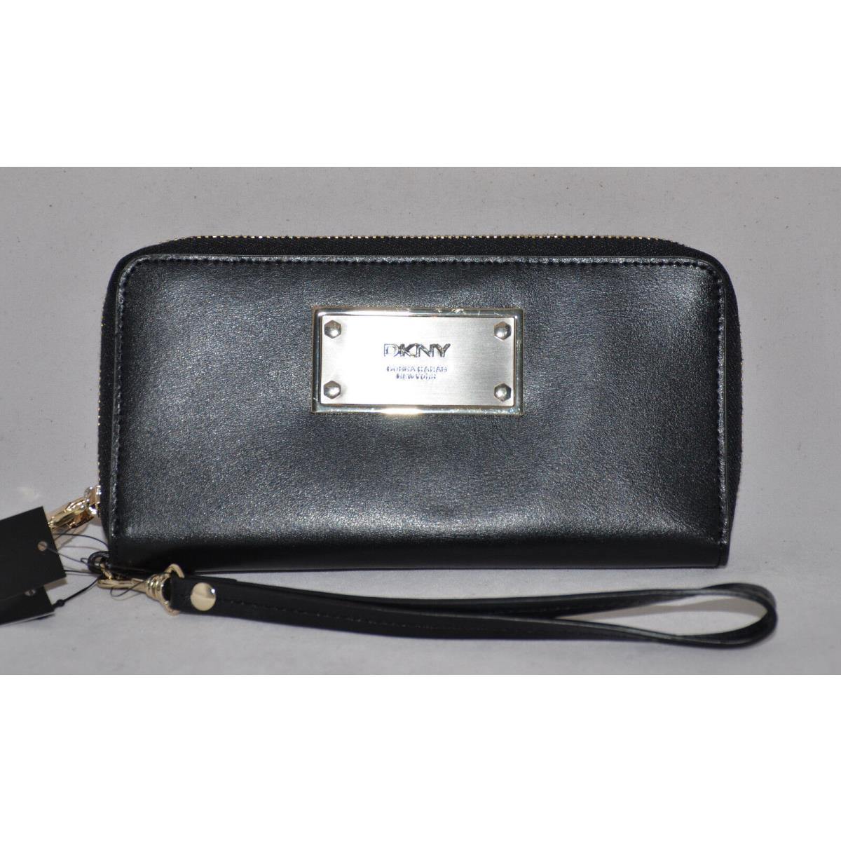 Dkny Luster Leather Classics Wallet Purse Organizer Wristlet Zip Around