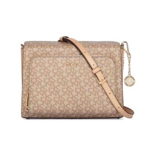 Dkny Women`s Crossbody Bag Bryant Pocket Crossbody Beige Signature