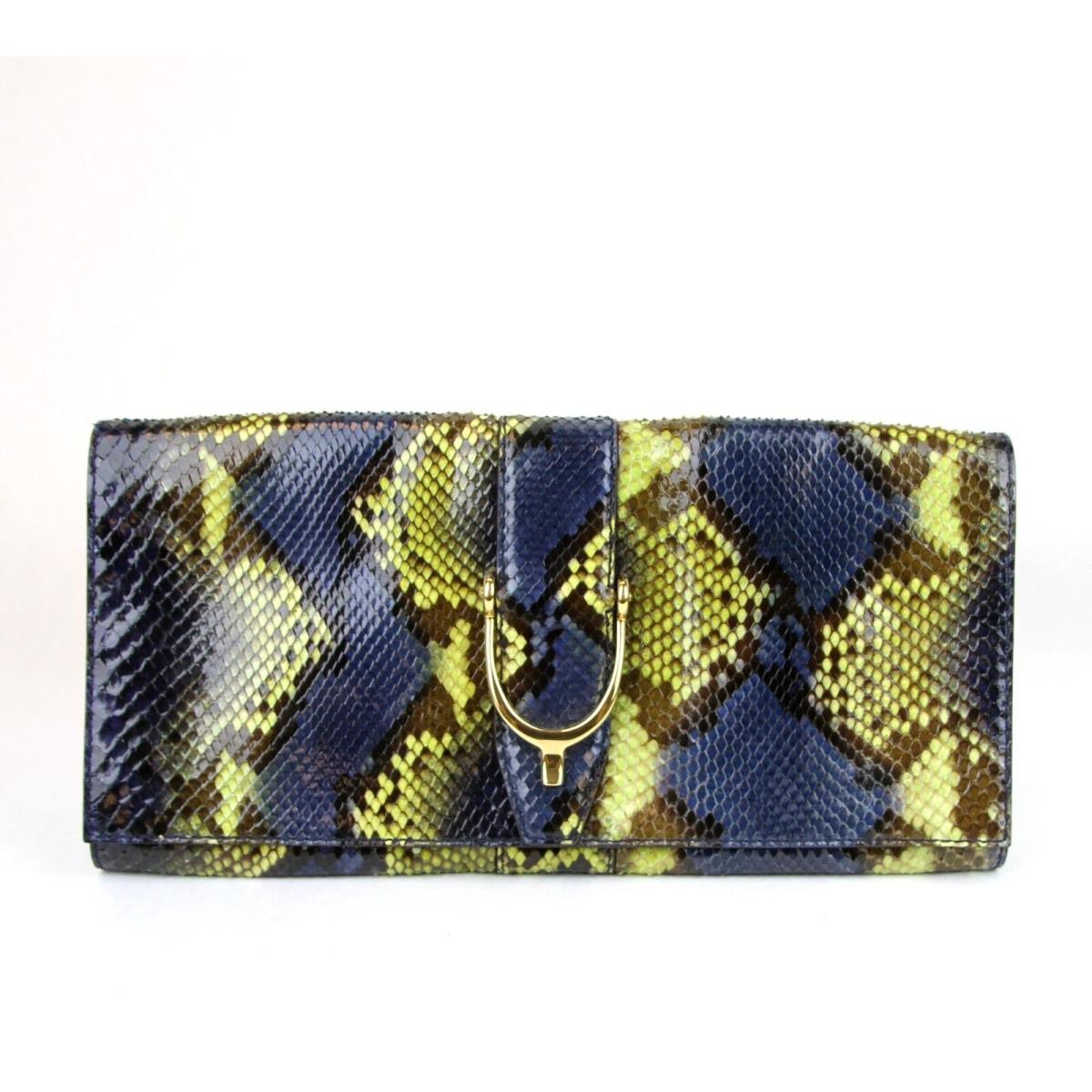 Gucci Soft Stirrup Python Clutch Evening Bag Large 304719 Multi Color/4293