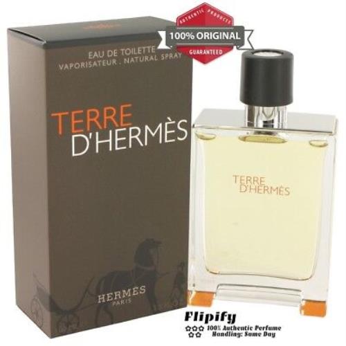 Terre D`hermes Cologne Edt Spray For Men by Hermes 3.4 oz 1.7 oz 5 oz 6.7 oz