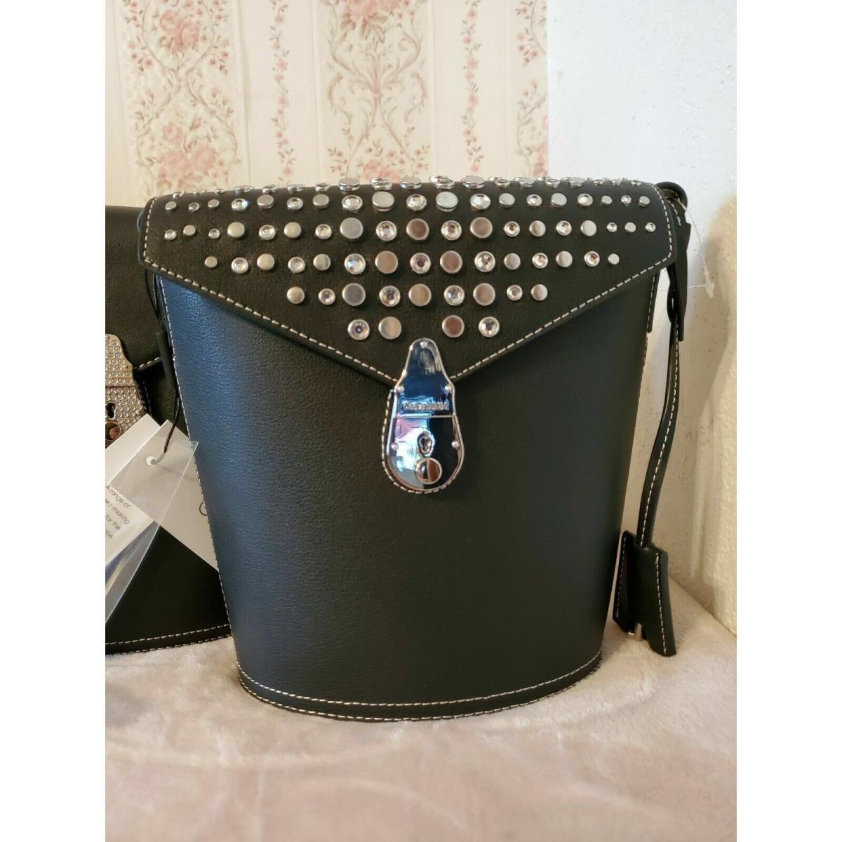 Calvin Klein Lock Leather Bucket Bag Limited Edition Stud H9GJADA1 H9GJUDA1 BLACK STUDDED H9GJUDA1