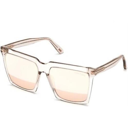 Tom Ford TF 764 FT0764 Shiny Transparent Light Sand Rose Gold 20Z Sunglasses