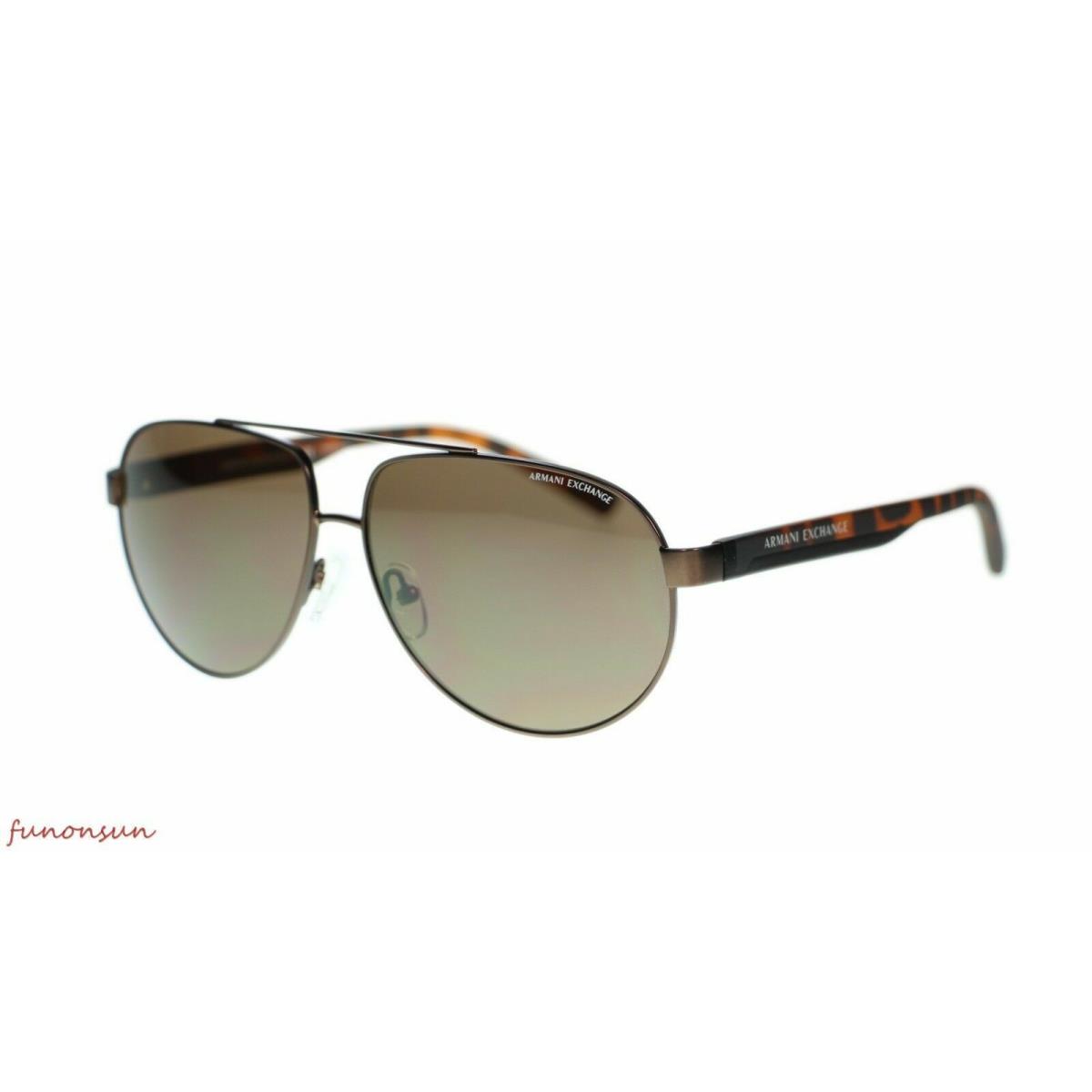 Armani Exchange Men Sunglasses AX2022 Metal Frame 60mm 609873 Matte Brown Havana