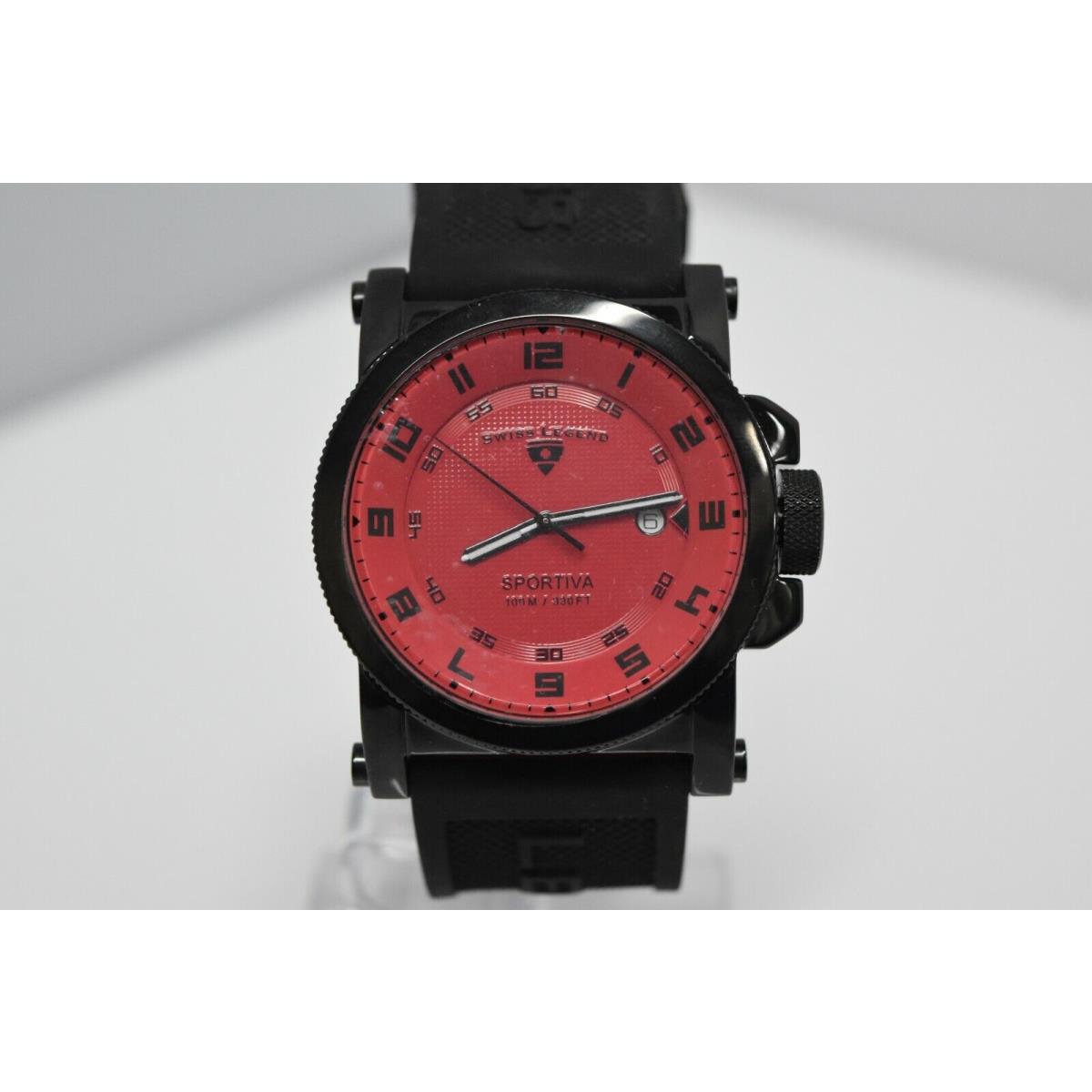 Swiss Legend Sportiva 45mm SL-40030 Watch Black/Black/Red