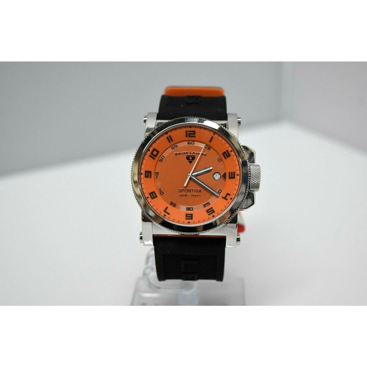 Sportiva 45mm SL-40030 Watch Black/Orange by Swiss Legend
