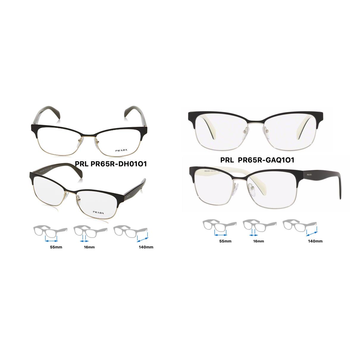 Prada Eyeglass Frames VPR65R Unisex Multiple Colors - Frame:
