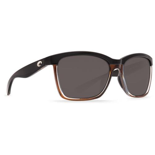 Costa Del Mar Anaa Women`s Sunglasses - Polarized ShinyBlackOnBrown/Gray