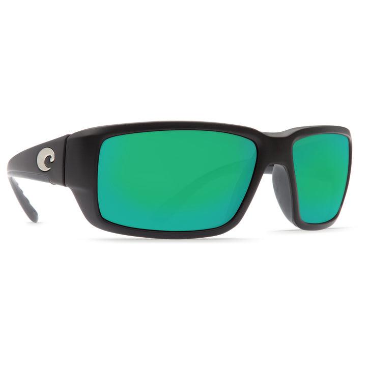 Costa Fantail Polarized Sunglasses Matte Black Frame Green Mirror Glass Lens