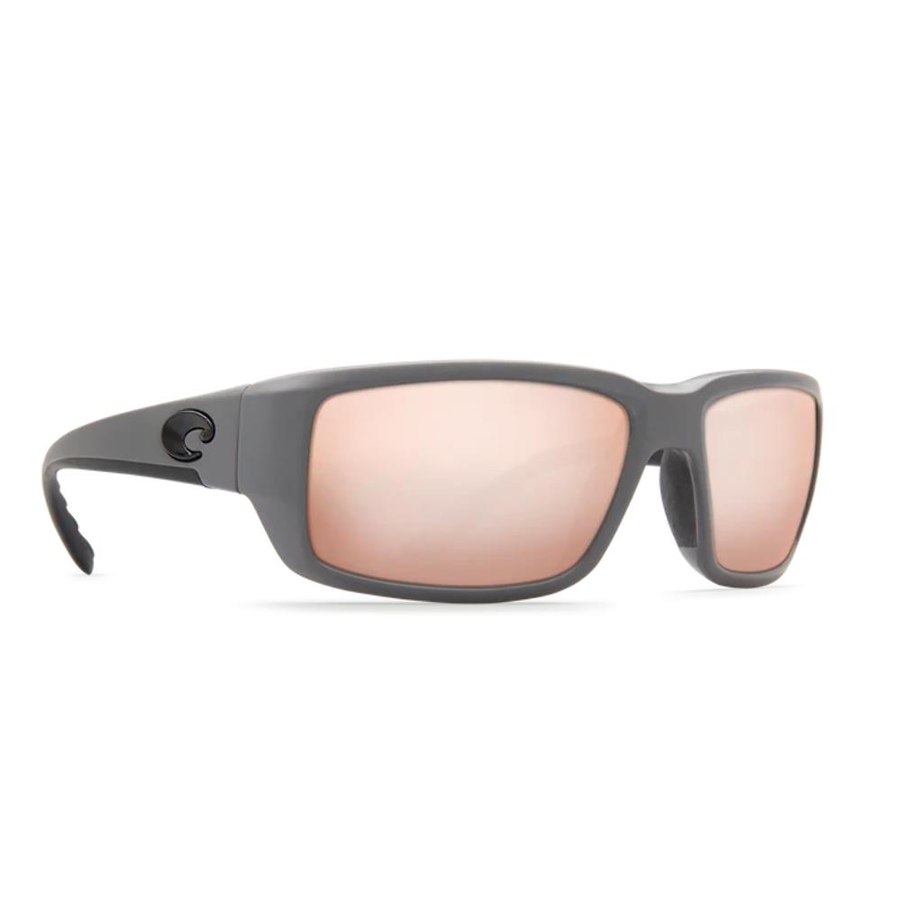Costa Fantail Polarized Sunglasses Matte Gray Frame Copper Silver Mirror Glass Lens