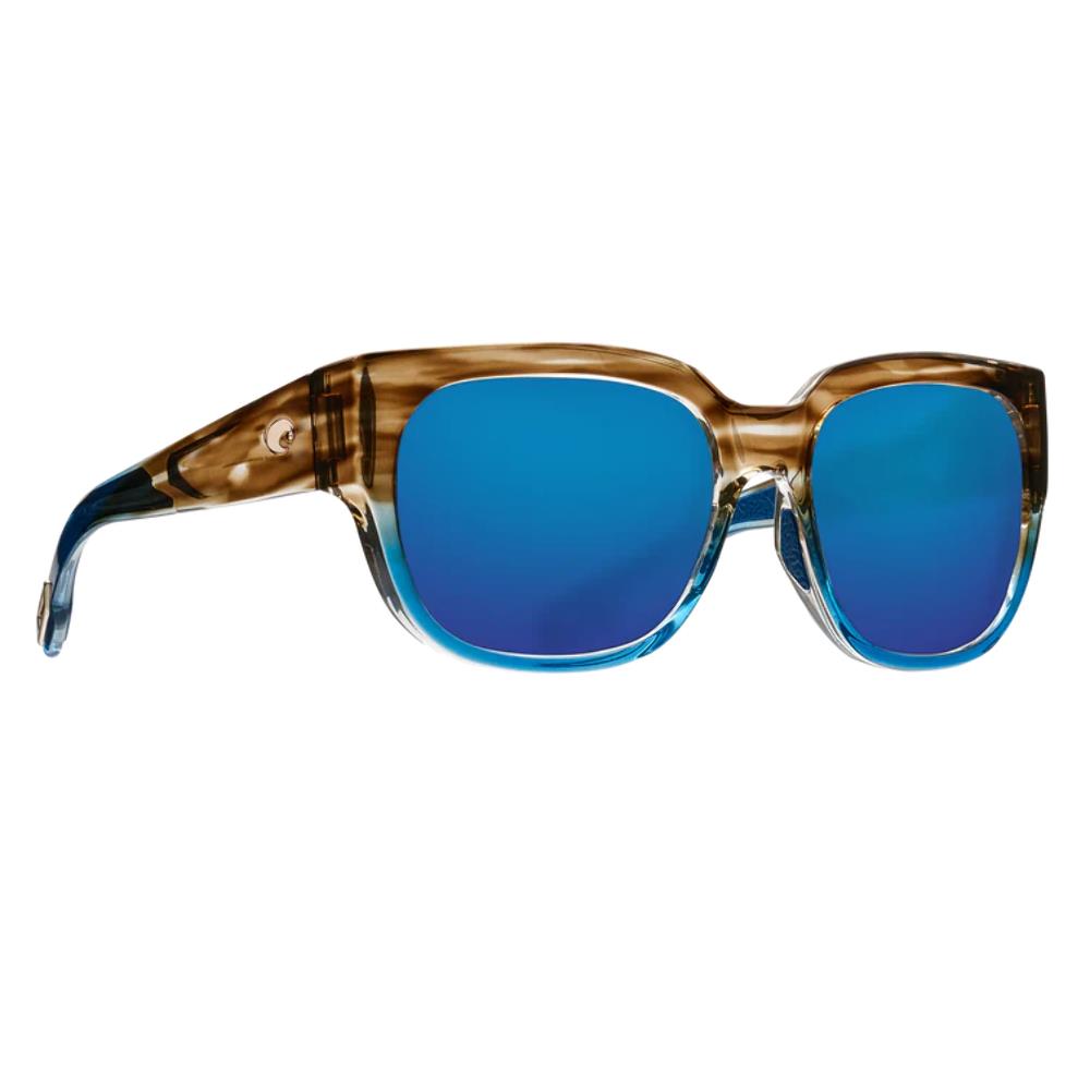 Costa Waterwoman Polarized Sunglasses Shiny Wahoo Frame Blue Mirror Glass Lens