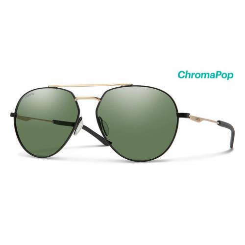 Smith Optics Westgate Aviator Sunglasses - Chromapop Polarized MatteBlackGold/GrayGreen