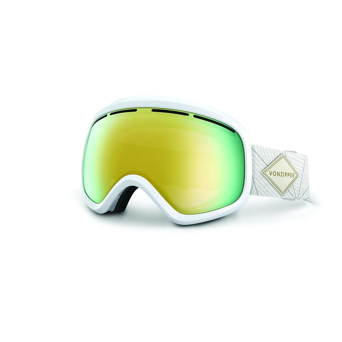 Vonzipper Skylab Adult Ski / Snow / Board Goggles Multiple Colors White Gloss/Gold Chrome